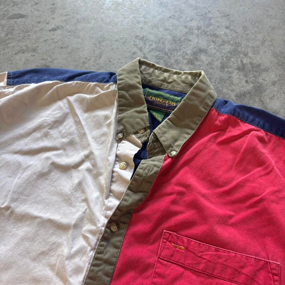 90s Western Style Color Block Button Up Shirt - image 2